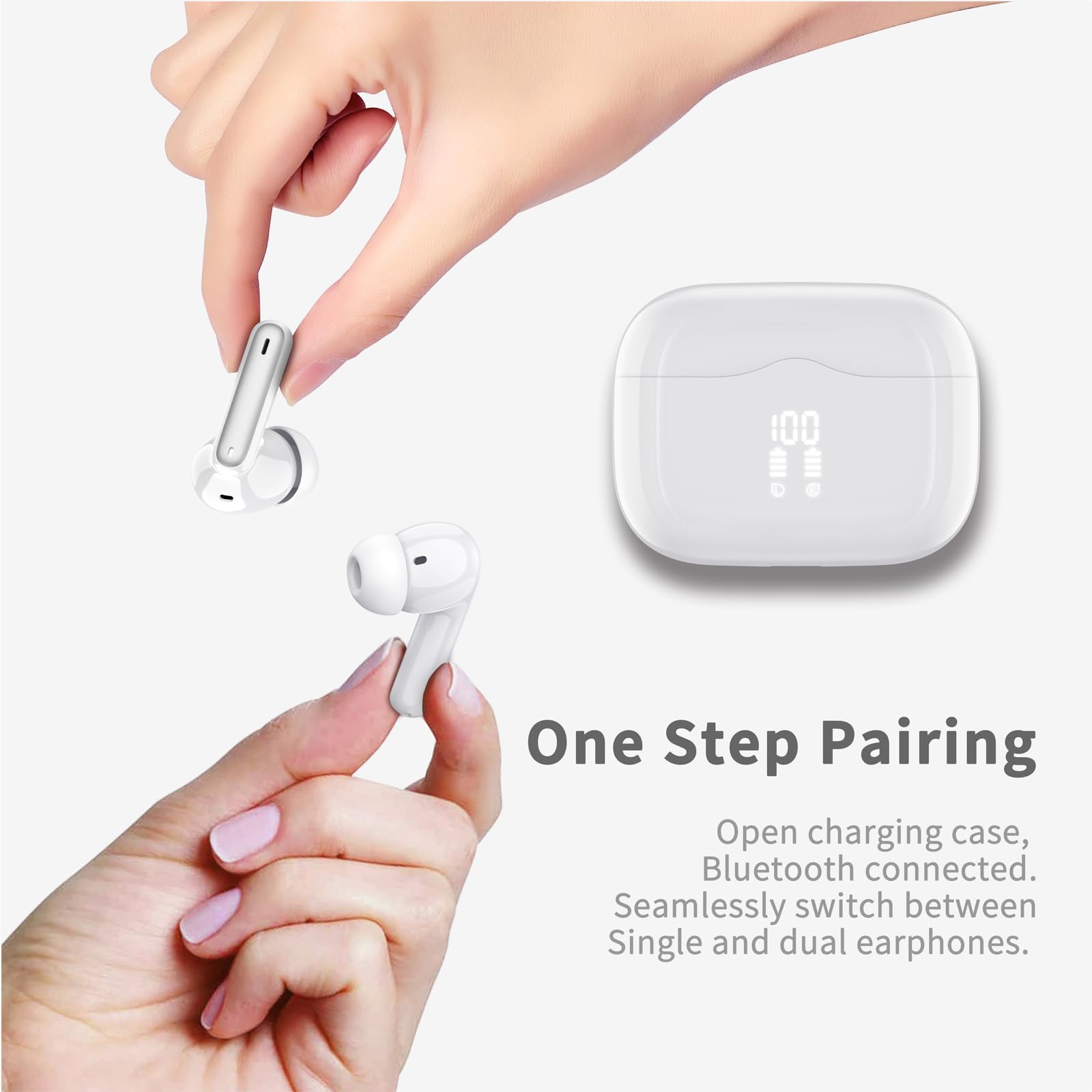 Foto 5 pulgar | Auriculares Inalámbricos Xinwld A97 Bluetooth 5.4 40h Playtime Ip7 Blancos - Venta Internacional.