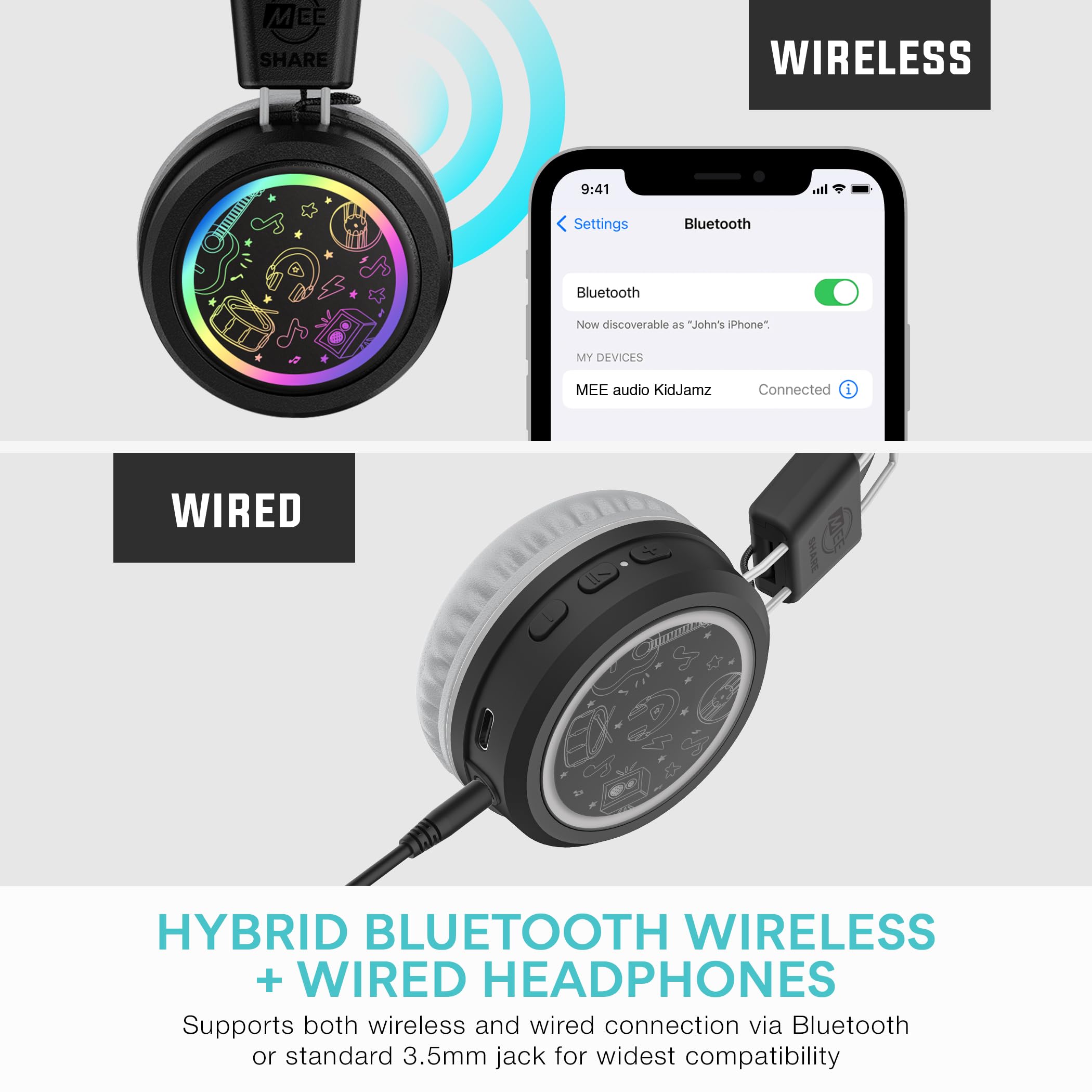 Foto 7 | Auriculares Bluetooth Mee Audio Kidjamz Share Kj55bt-s Para Niños - Venta Internacional.