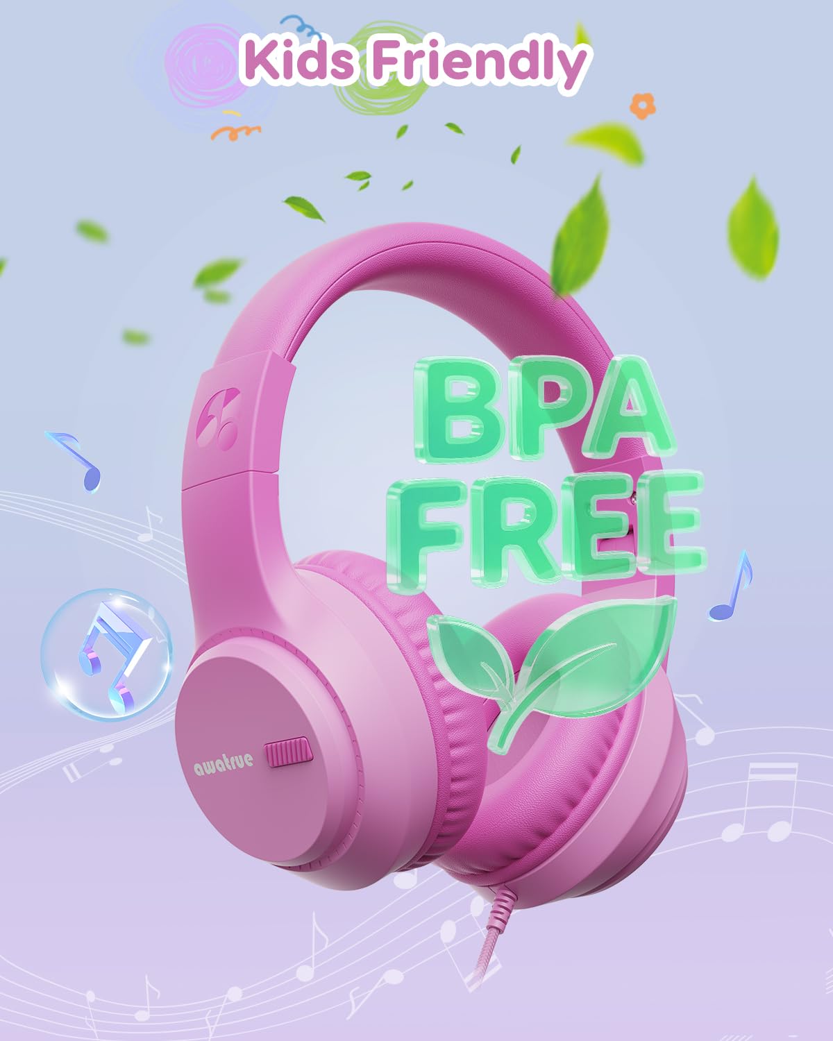 Foto 5 pulgar | Auriculares Supraaurales Awatrue Kids Con Cable Con Límite De Volumen De 74/85/94 Db - Venta Internacional.