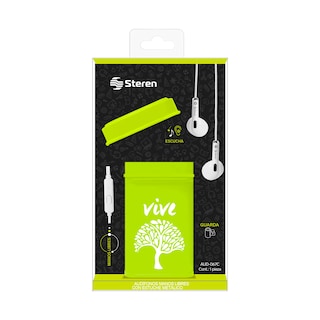 Foto 2 | Audífonos Manos Libres Steren Aud-067cve en Lata Decorativa Vive color Verde