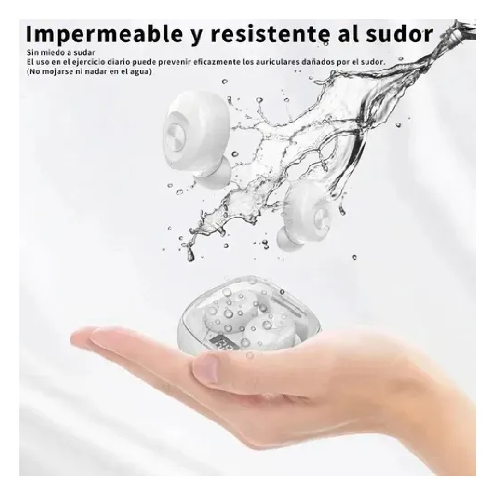 Foto 3 pulgar | Audífonos Inalámbricos Malubero Xg color Blanco con Bluetooth Resistentes Al Agua