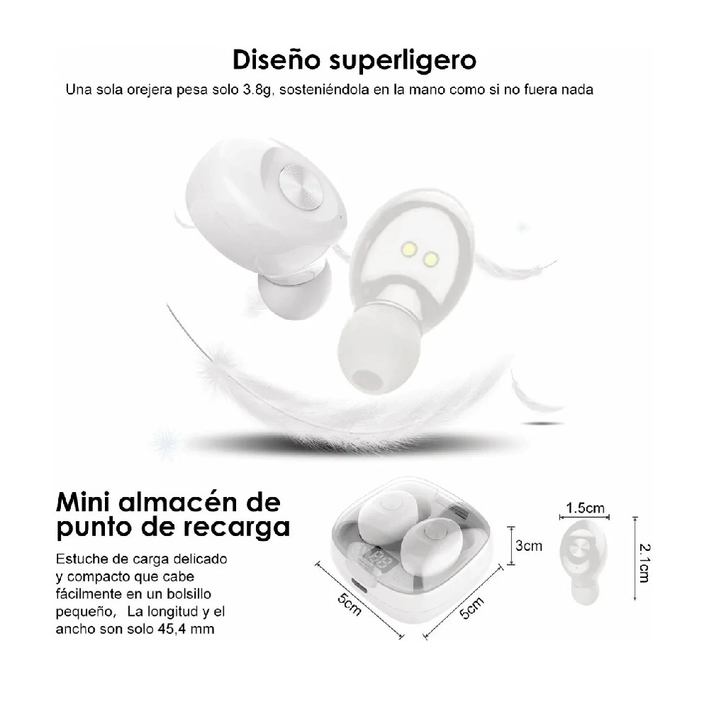 Foto 4 pulgar | Audífonos Inalámbricos Malubero Xg color Blanco con Bluetooth Resistentes Al Agua