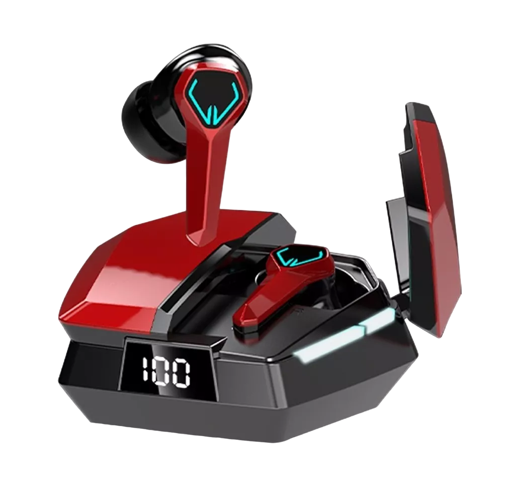 Audífonos Gamer Malubero Bluetooth 5.0 Impermeable color Rojo Con Negro