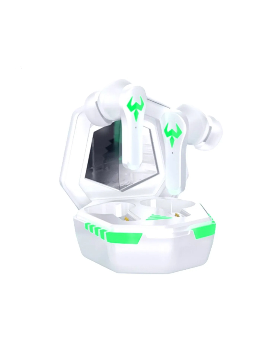 Audífonos Inalámbricos Petukita Box N35 Gamer color Blanco y Caja de Carga