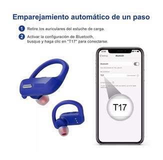 Foto 3 | Audífonos Inalámbricos Bluetooth Oreja Colgante Azul Marino