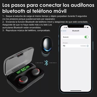Foto 4 | Audífonos BELUG In-ear Inalámbricos F Serie 9-5 para Juegos 2 Piezas