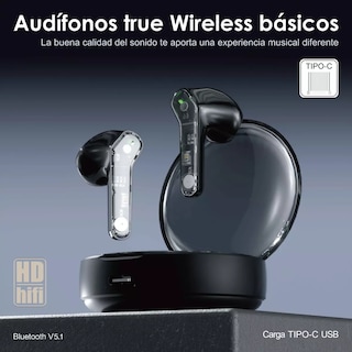 Foto 3 | Audífonos Belug Bluetooth Translúcido