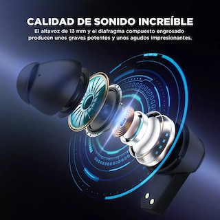 Foto 3 | Audífonos In-ear Inalámbricos Belug color Negro con Caja Verde