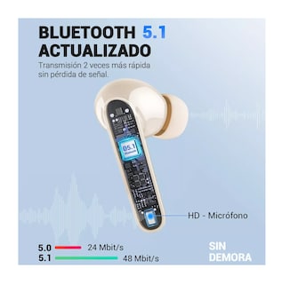 Foto 2 | Audífonos In-ear Inalámbricos Belug color Champagne