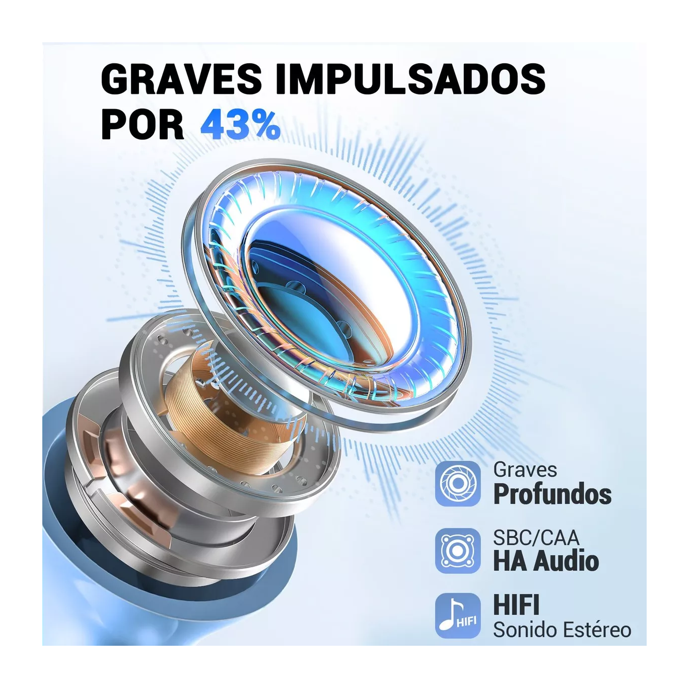 Foto 6 pulgar | Audífonos In-ear Inalámbricos Portátiles Belug color Azul Cielo