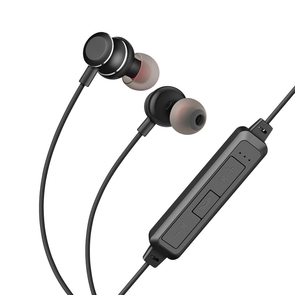 Foto 2 pulgar | Audífonos Steren AUD-7620NE color Negro Bluetooth Reproductor MP3 Sujeción de Imán