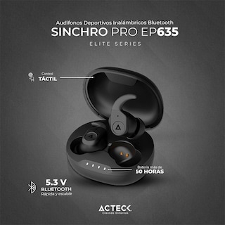 Foto 2 | Audífonos Deportivos Acteck Sinchro Pro Ep635 Inalámbricos Ac-935098 color Negro