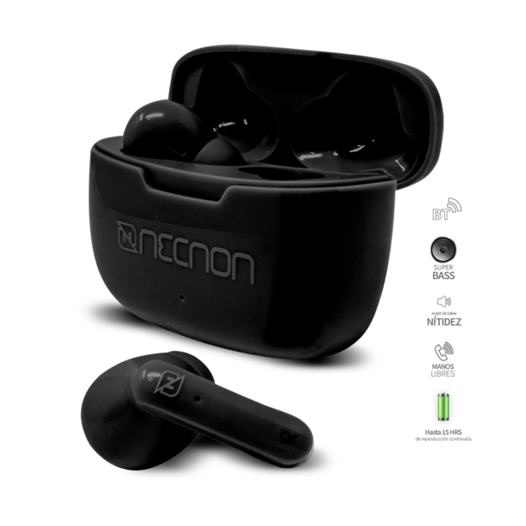 Foto 4 pulgar | Audifonos In Ear Bluetooth Necnon 5.0 Ntws-03 Negro