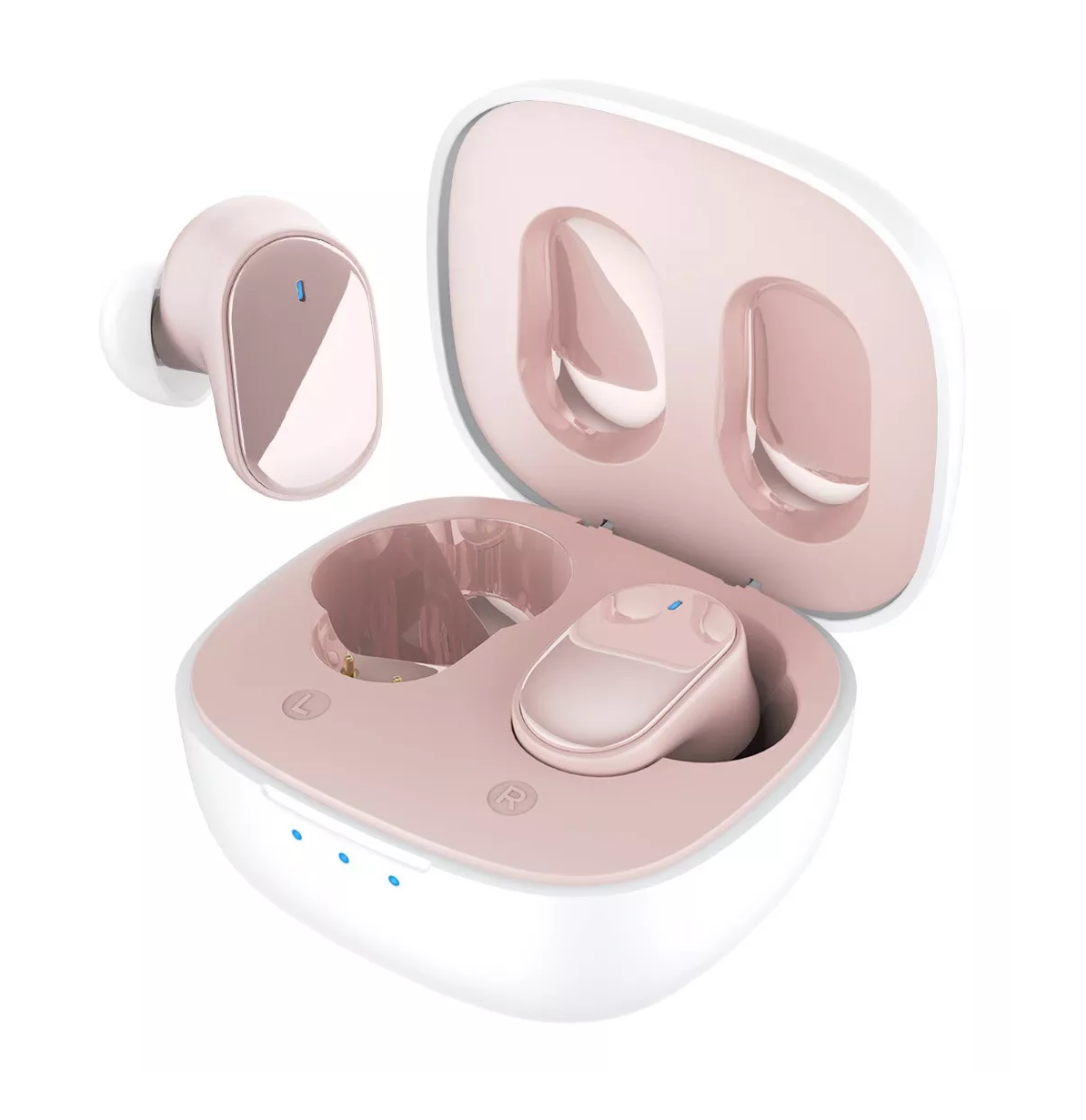 Audífonos In-ear Gamer Inalámbricos Con Luz Led Rosa