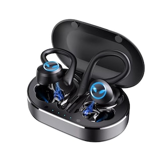 Foto 1 | Auriculares Deportivos Inalámbricos Bluetooth 5.3 con Gancho Negro