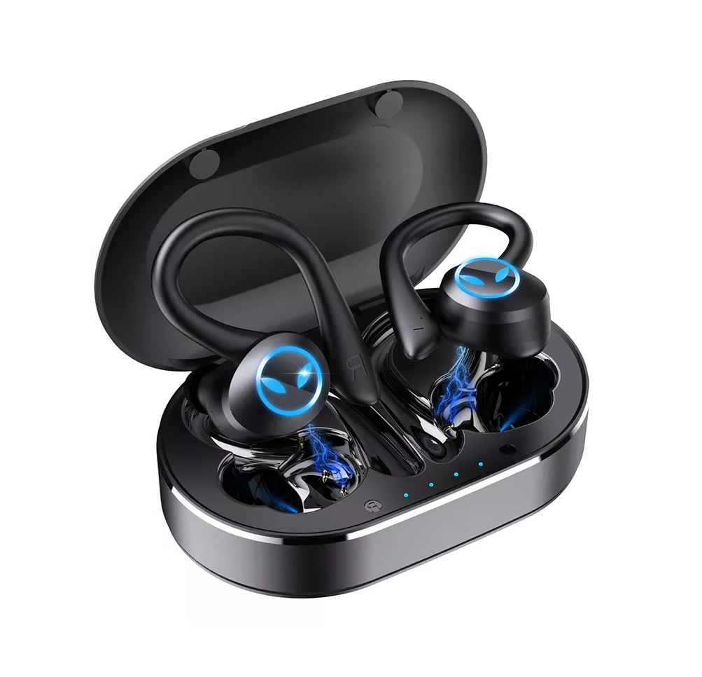 Foto 4 pulgar | Auriculares Deportivos Inalámbricos Bluetooth 5.3 con Gancho Negro