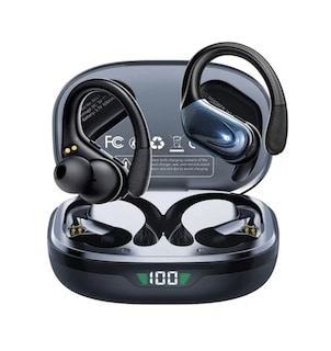Foto 1 | Auriculares Inalámbricos Deportivos Bluetooth Con Ganchos Negro