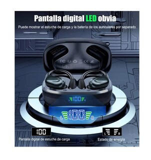 Foto 4 | Auriculares Inalámbricos Deportivos Bluetooth Con Ganchos Negro