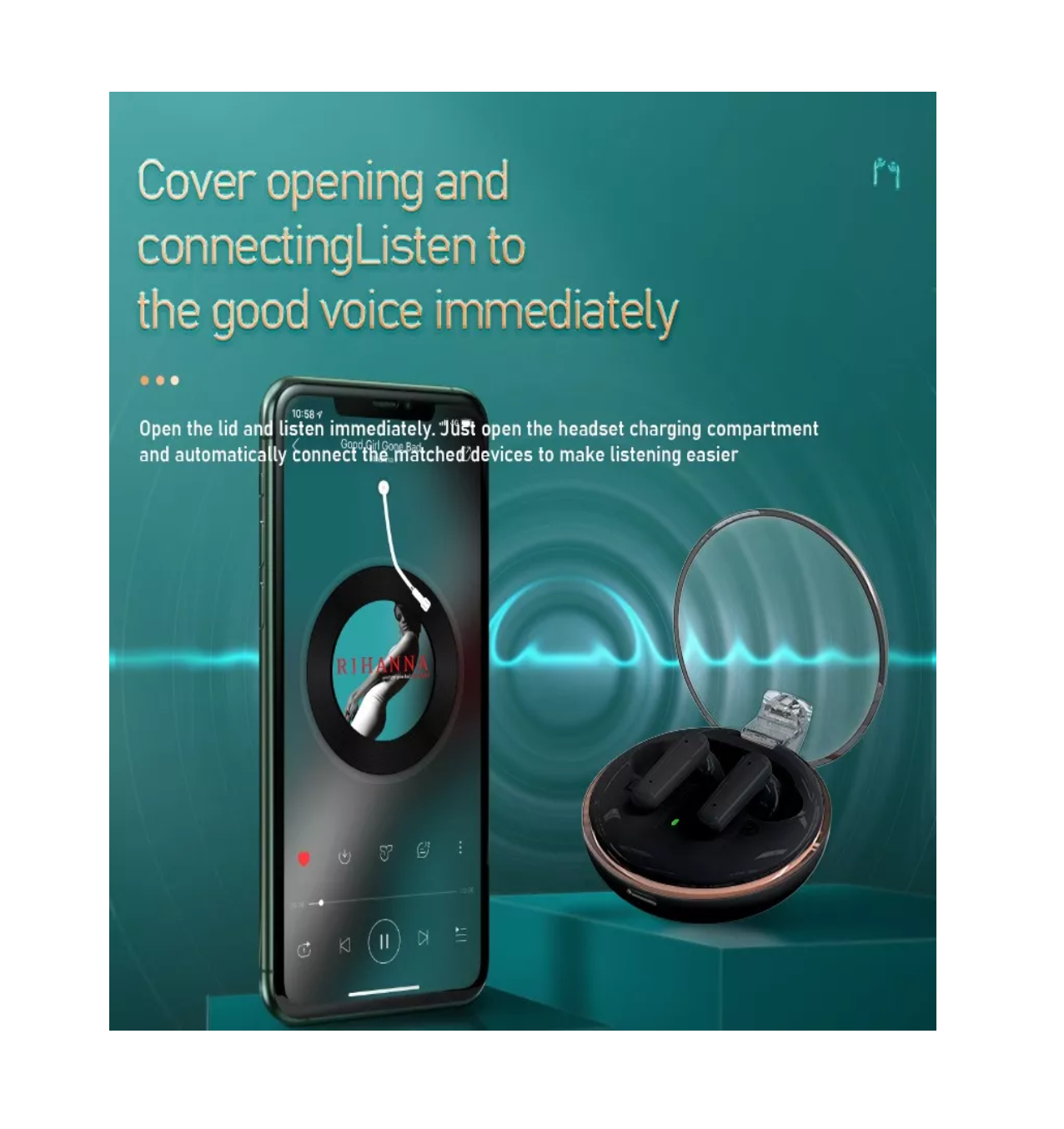 Foto 2 | Audífonos In-ear Bluetooth Bmani S100 5.3 Inalámbricos Negros