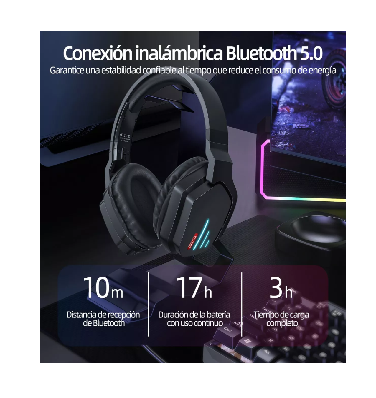 Foto 4 | Audífonos Inalámbricos Bluetooth 5.1 Reducción Ruido Negros