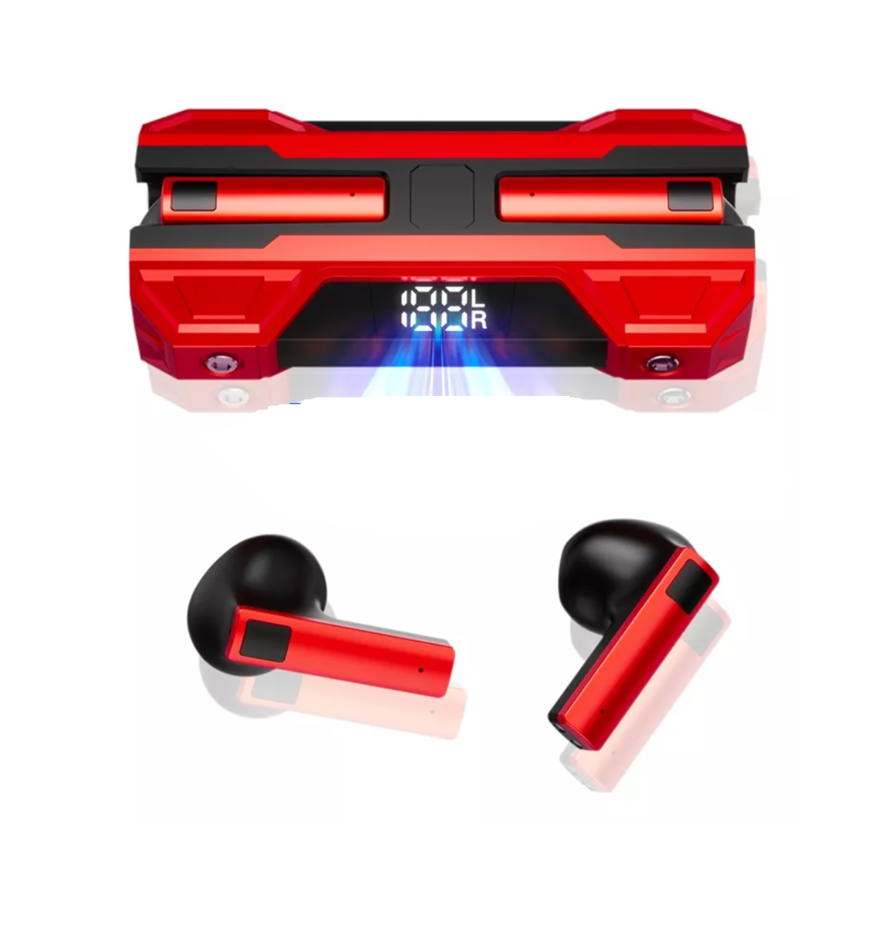 Audifonos Gamer Bluetooth Audifono In Ear Reducción De Ruido Rojo