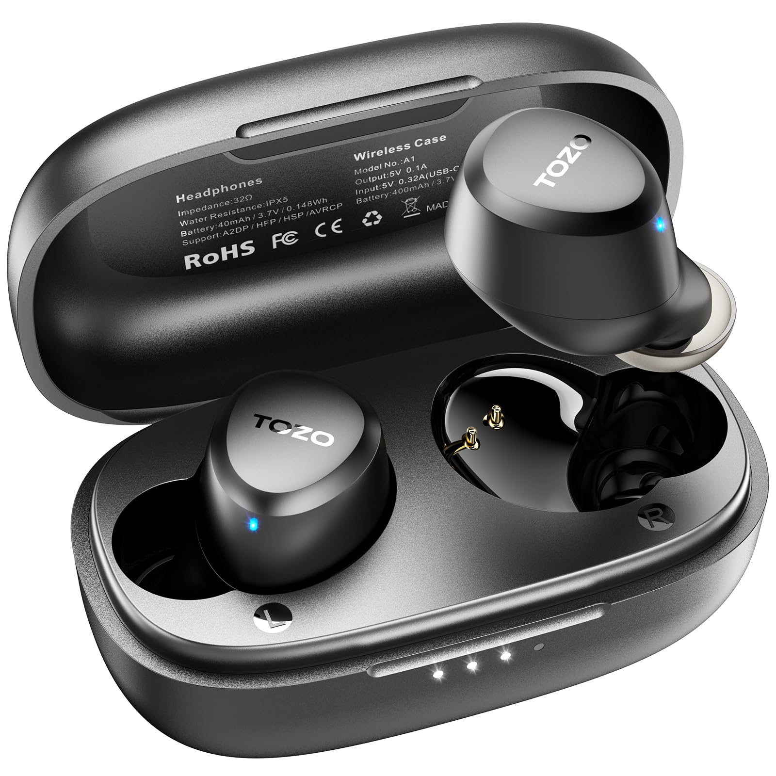 Foto 2 pulgar | Venta Internacional-Audífonos True Wireless Tozo Negros con Bluetooth
