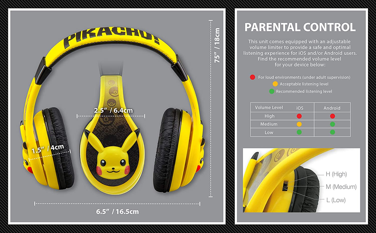 Foto 5 pulgar | Venta Internacional - Auriculares Pikachu eKids para Niños