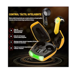 Foto 2 | Audífonos Gamer Lab.G Bluetooth 5.2 Estéreo Pantalla Digit Amarillo