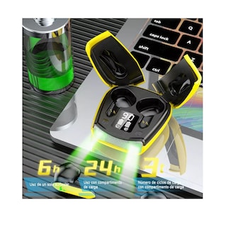Foto 3 | Audífonos Gamer Lab.G Bluetooth 5.2 Estéreo Pantalla Digit Amarillo