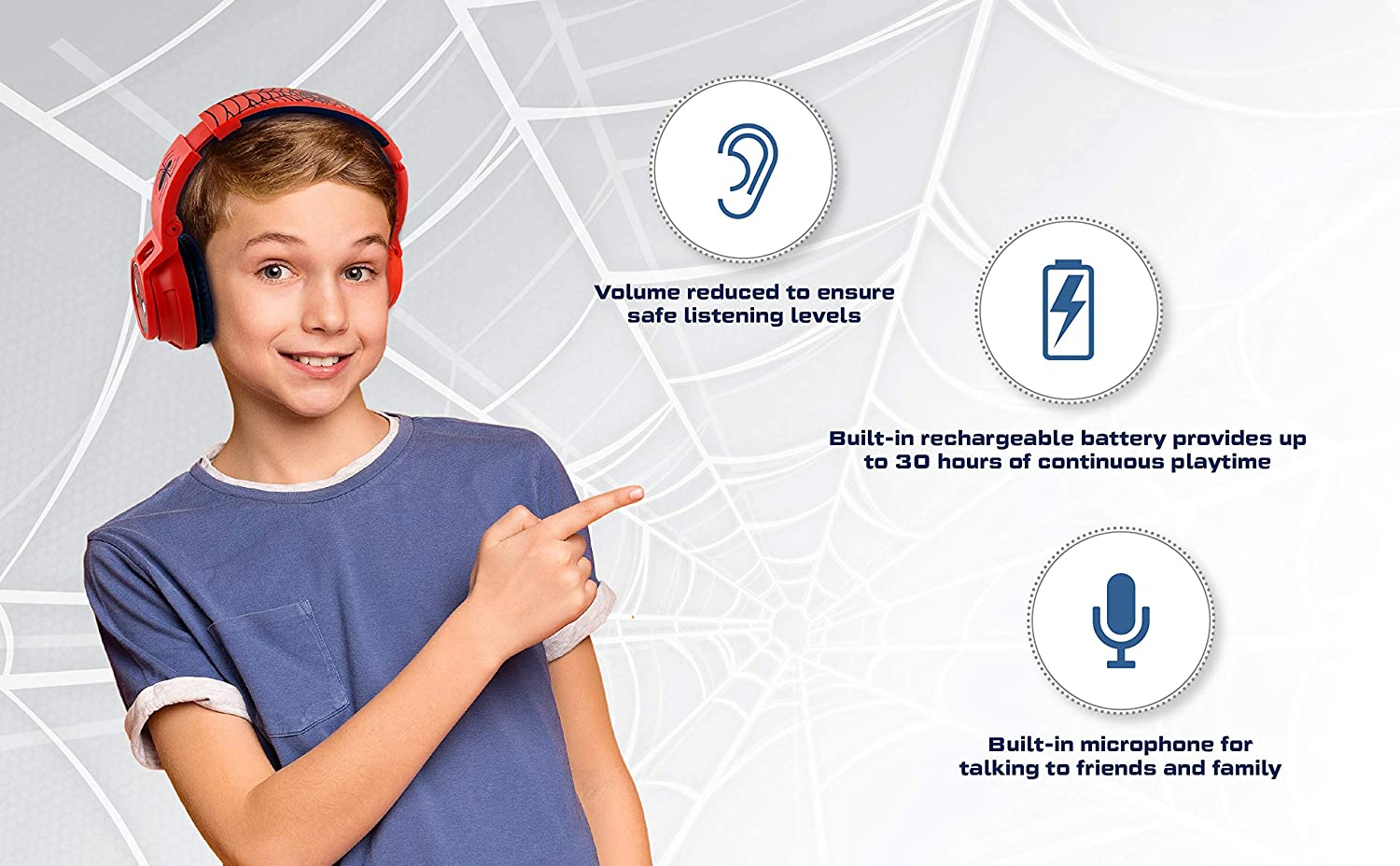 Foto 6 pulgar | Venta Internacional - Auriculares eKids Spidey Bt con Micrófono