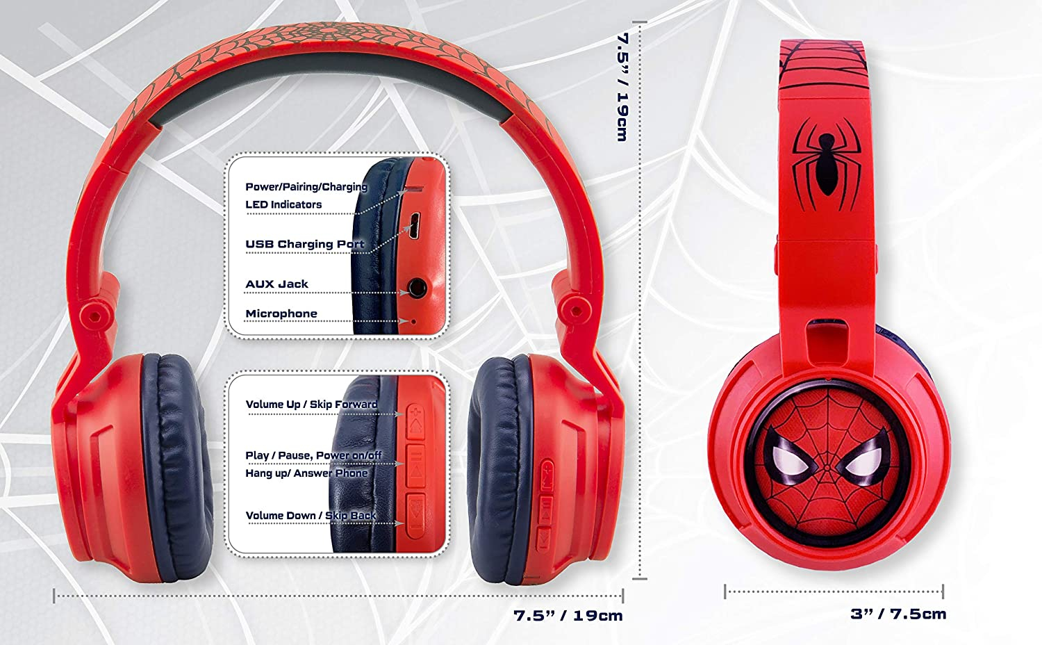 Foto 8 pulgar | Venta Internacional - Auriculares eKids Spidey Bt con Micrófono