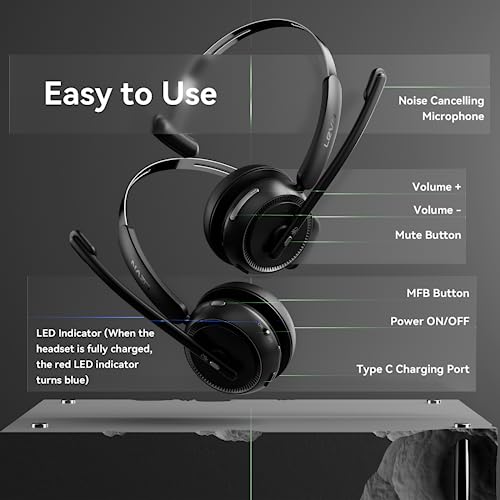 Foto 8 pulgar | Venta Internacional -Auriculares Inalámbricos LEVN con Micrófono para PC y Bluetooth