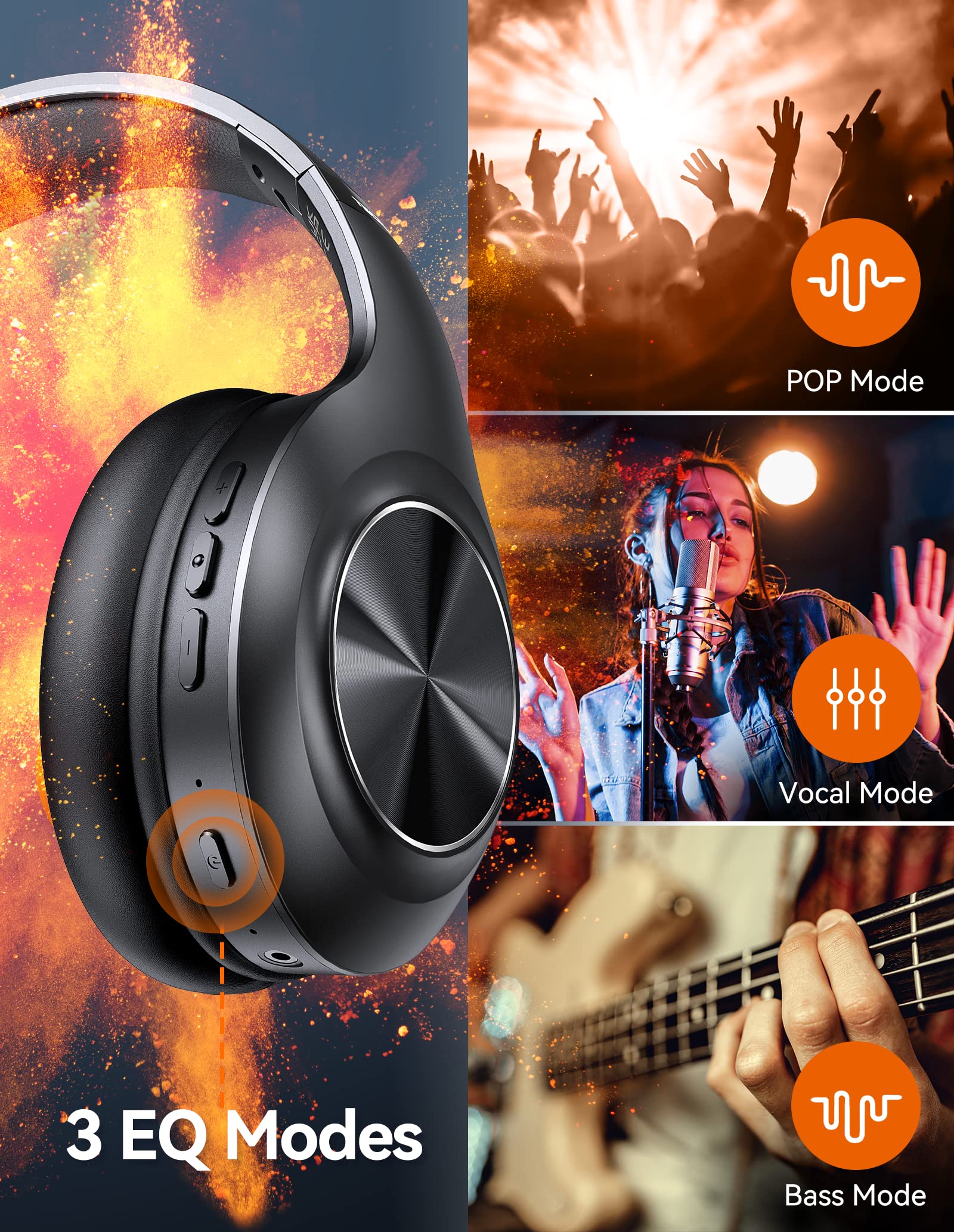 Foto 4 pulgar | Venta Internacional - Auriculares Bluetooth Tecknet Over Ear 65h Playtime Con Micrófono