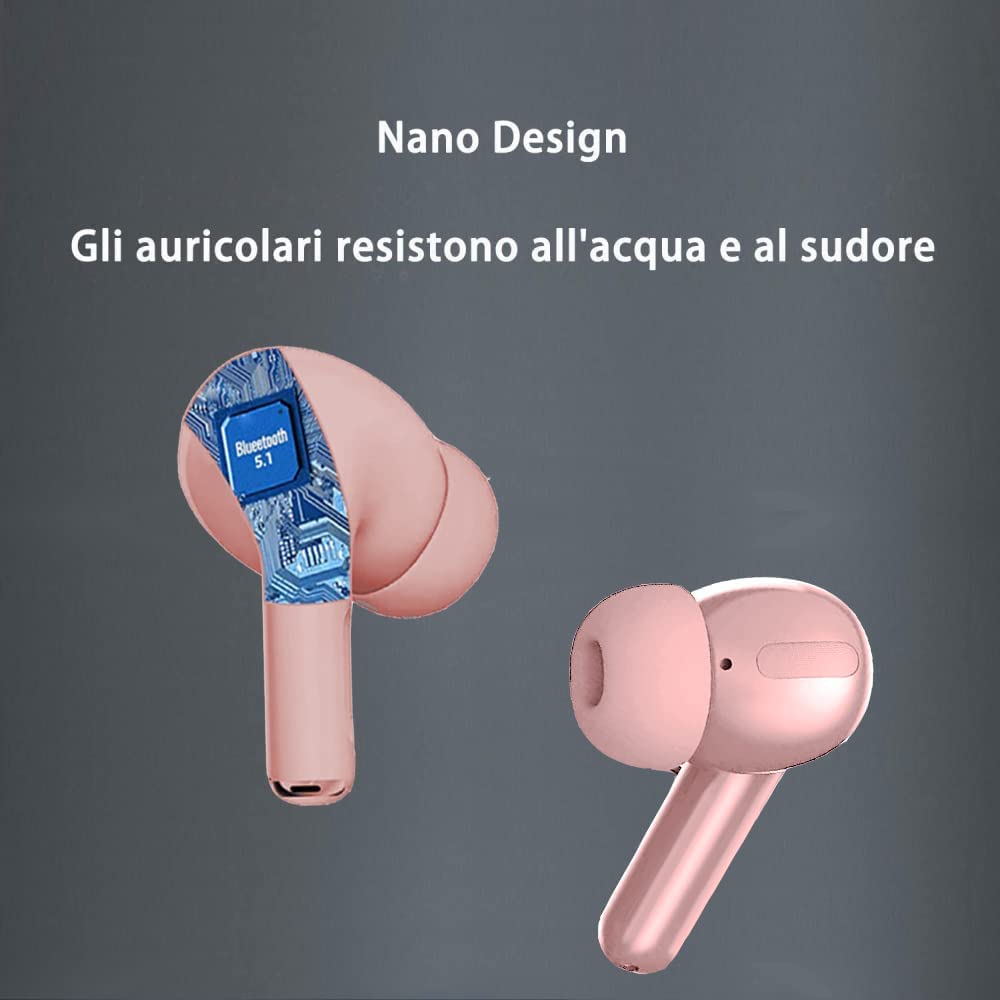 Foto 2 | Auriculares Inalámbricos Ozjong True Bluetooth 5.0 30h Playtime Pink - Venta Internacional