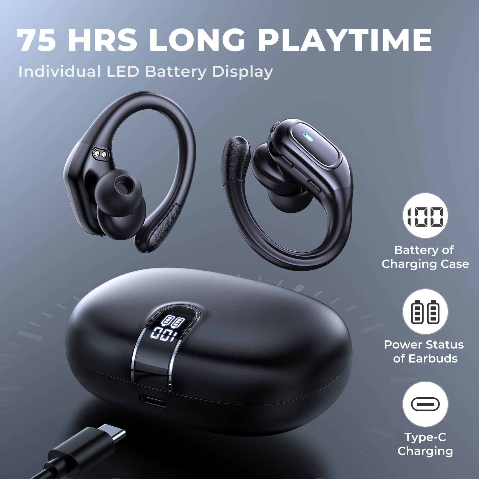 Foto 3 pulgar | Venta Internacional - Auriculares Inalámbricos Para True Wireless Bluetooth 5.3 75h Playt