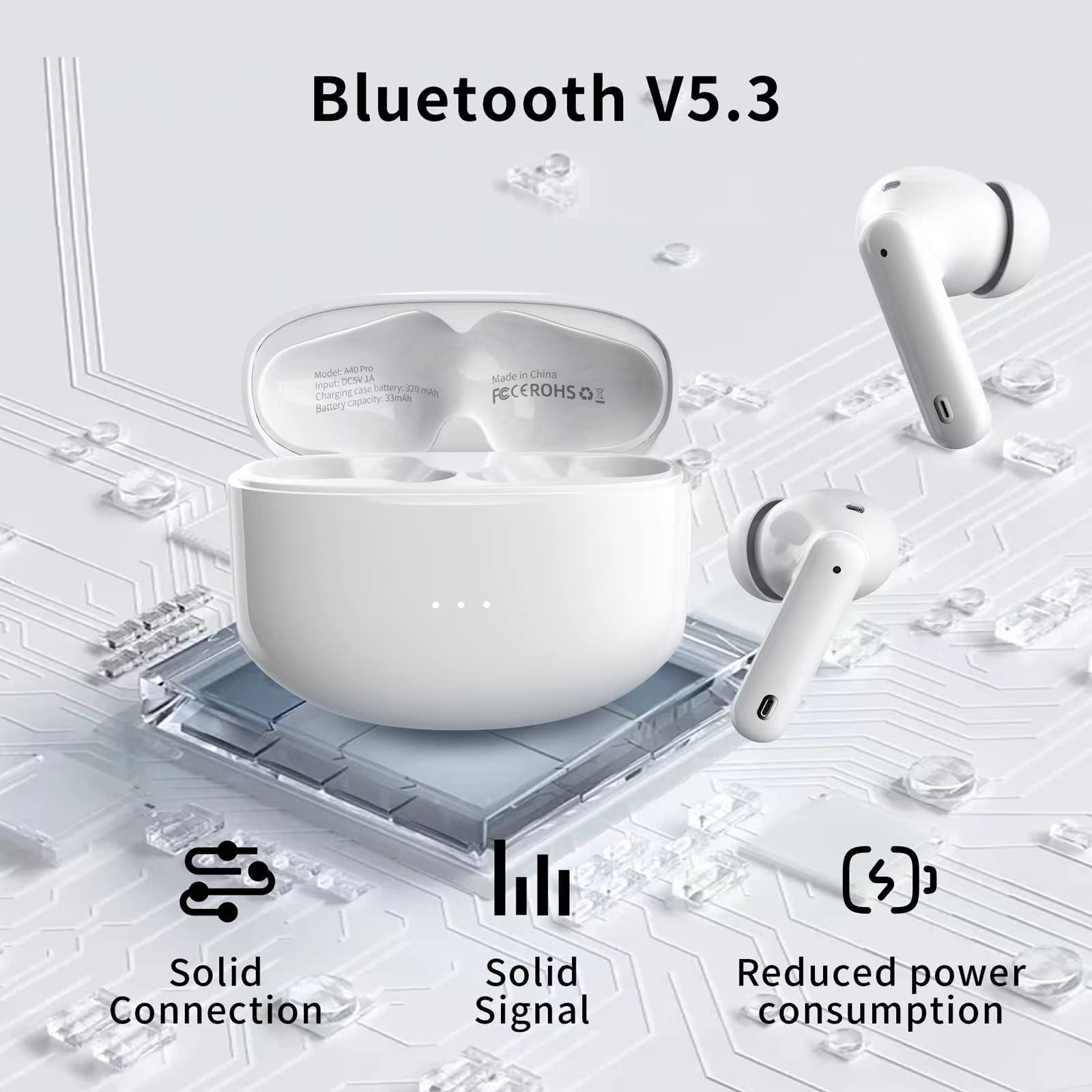 Foto 4 pulgar | Audífonos True Wireless Blancos con Bluetooth-Venta Internacional