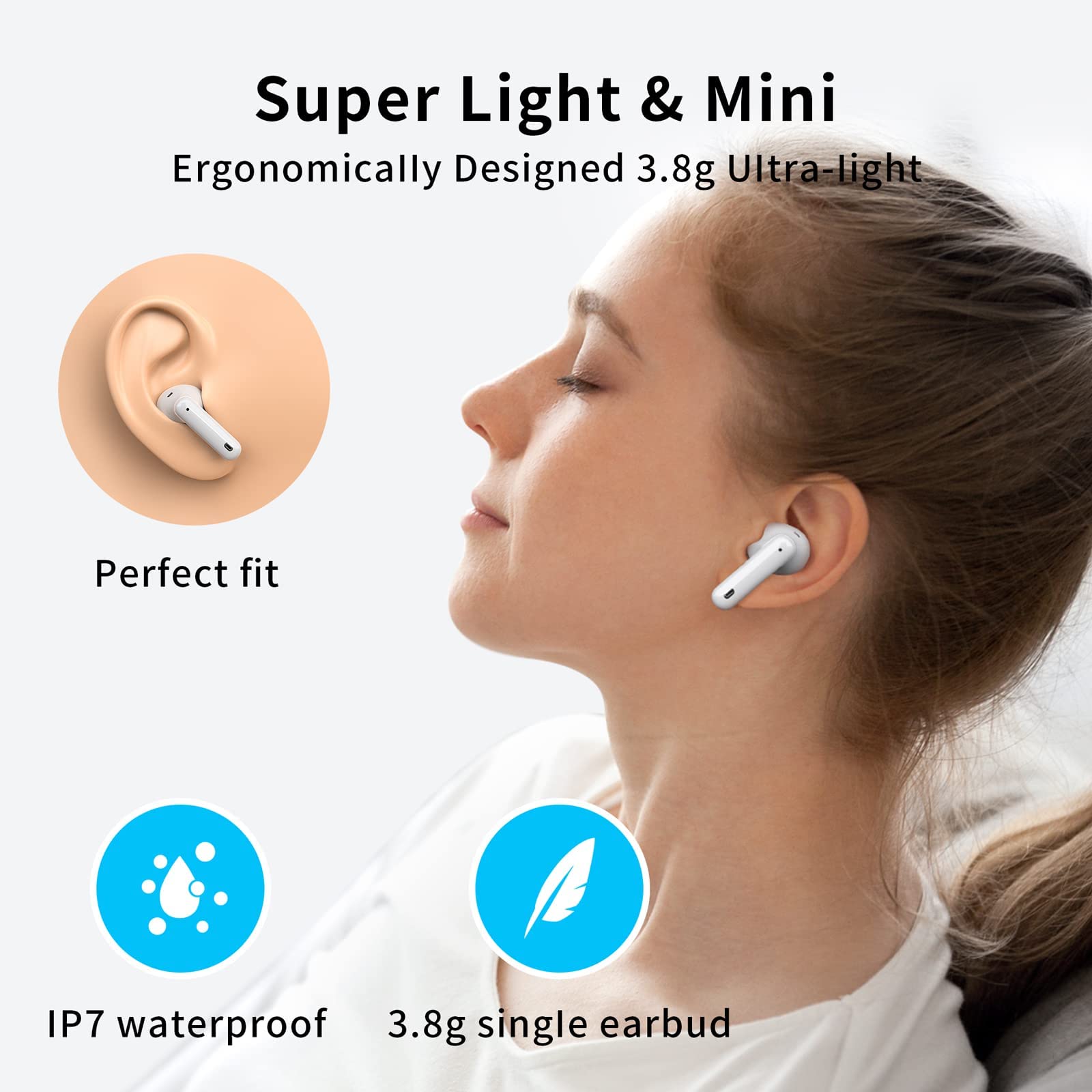 Foto 5 pulgar | Audífonos True Wireless Blancos con Bluetooth-Venta Internacional