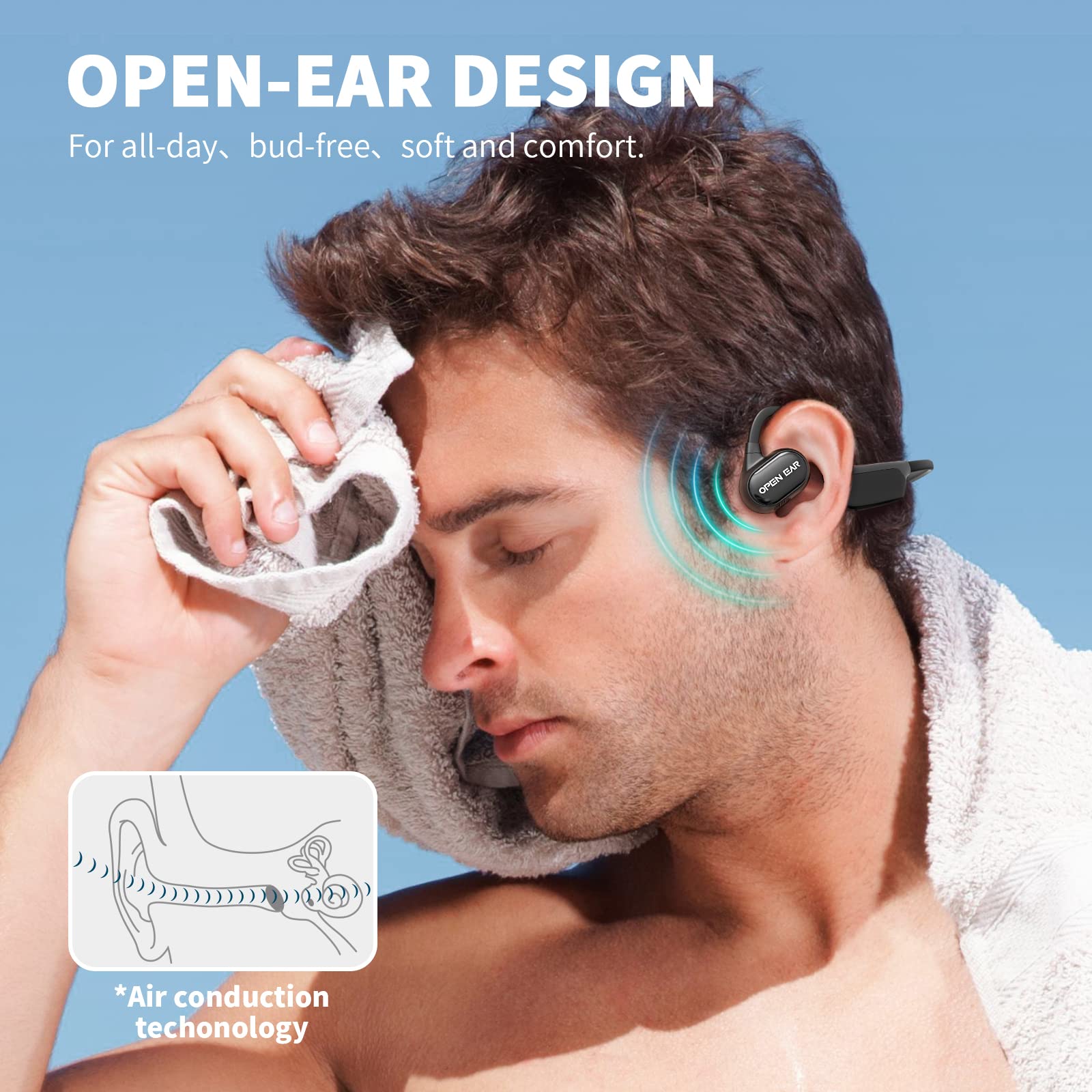 Foto 3 pulgar | Venta Internacional - Auriculares Bluetooth Cxk Auriculares De Conducción As21 15h Playtim