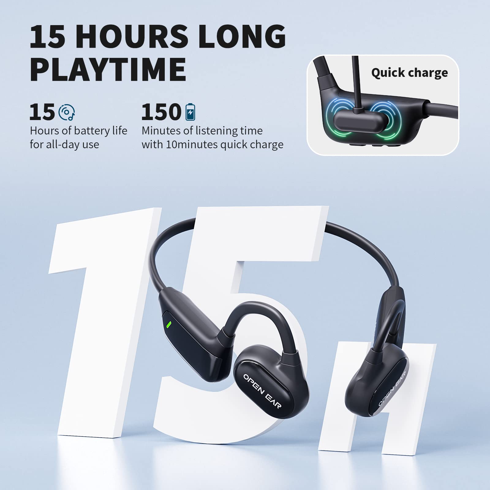 Foto 4 pulgar | Venta Internacional - Auriculares Bluetooth Cxk Auriculares De Conducción As21 15h Playtim