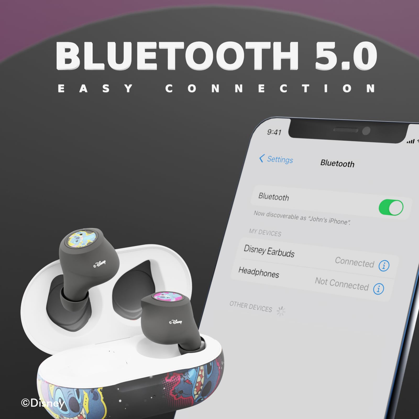 Foto 7 pulgar | Venta Internacional - Auriculares Bluetooth Ijoy Disney Lilo Y Stitch Con Funda De Carga