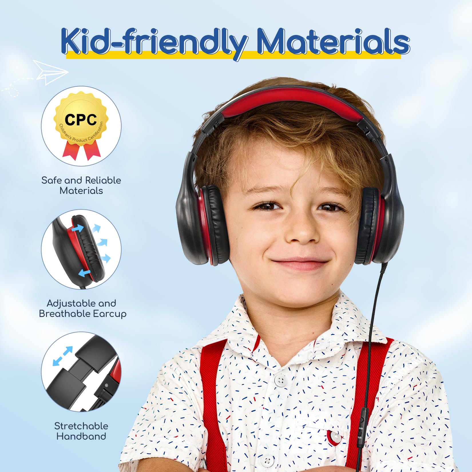 Foto 5 pulgar | Auriculares Earfun K1 Kids con Cable y Micrófono 85/94 db Negros - Venta Internacional