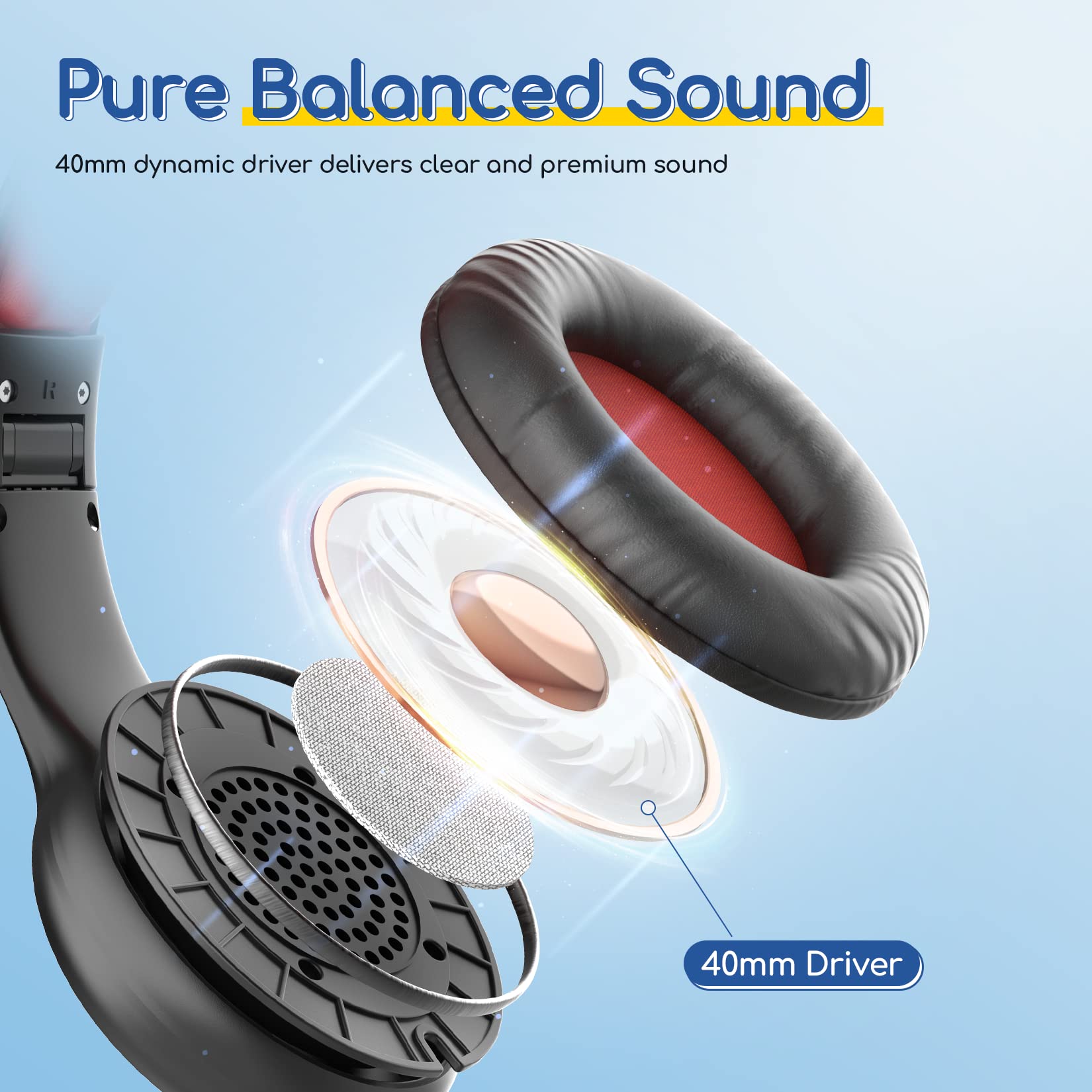 Foto 7 pulgar | Auriculares Earfun K1 Kids con Cable y Micrófono 85/94 db Negros - Venta Internacional