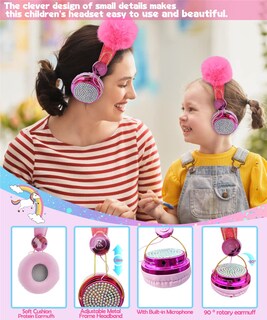 Foto 5 | Venta Internacional - Auriculares Bluetooth Svyhuok Pompon Kids Para Niñas/niños Con M