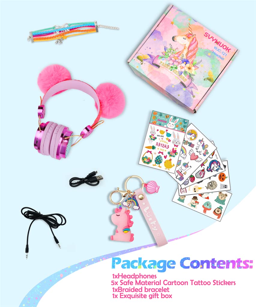 Foto 8 pulgar | Venta Internacional - Auriculares Bluetooth Svyhuok Pompon Kids Para Niñas/niños Con M