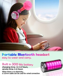 Foto 8 | Venta Internacional - Auriculares Bluetooth Svyhuok Pompon Kids Para Niñas/niños Con M