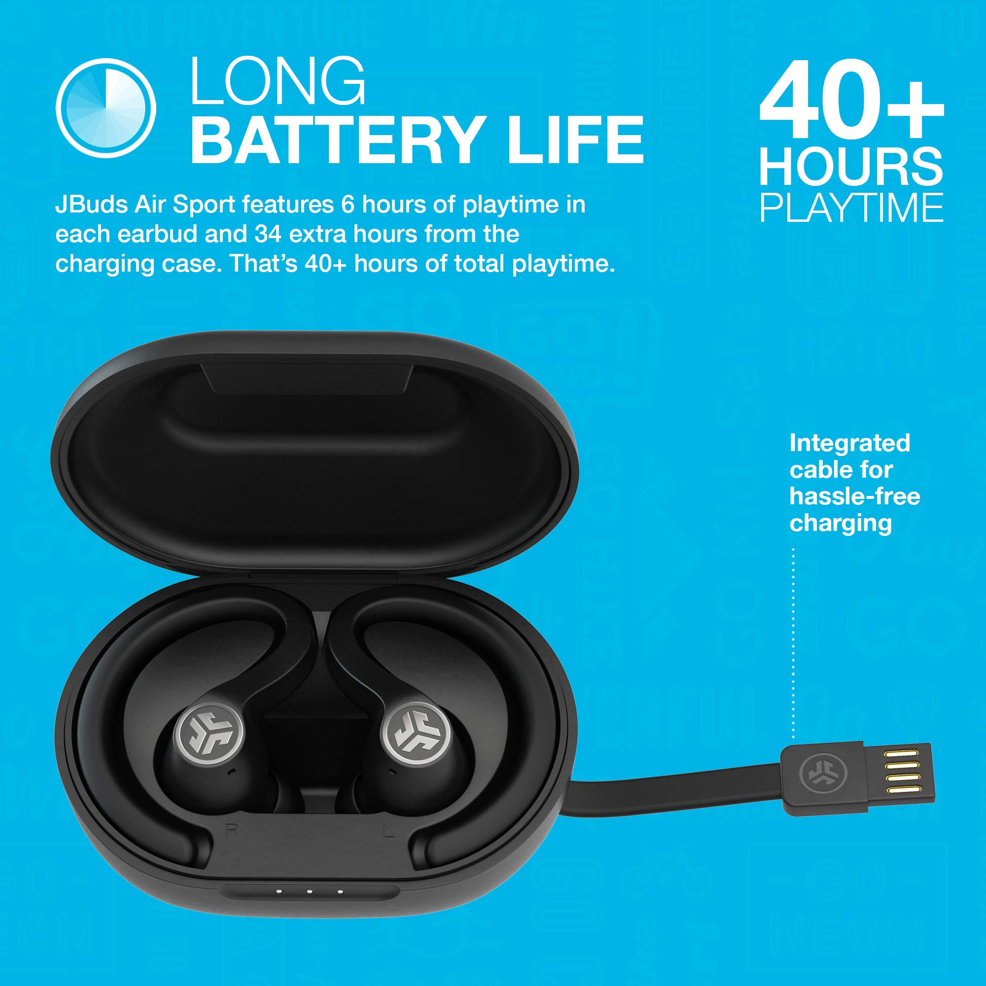 Foto 4 pulgar | Venta Internacional - Auriculares Bluetooth Jlab Jbuds Air Sport Con Funda De Carga, Color Negro