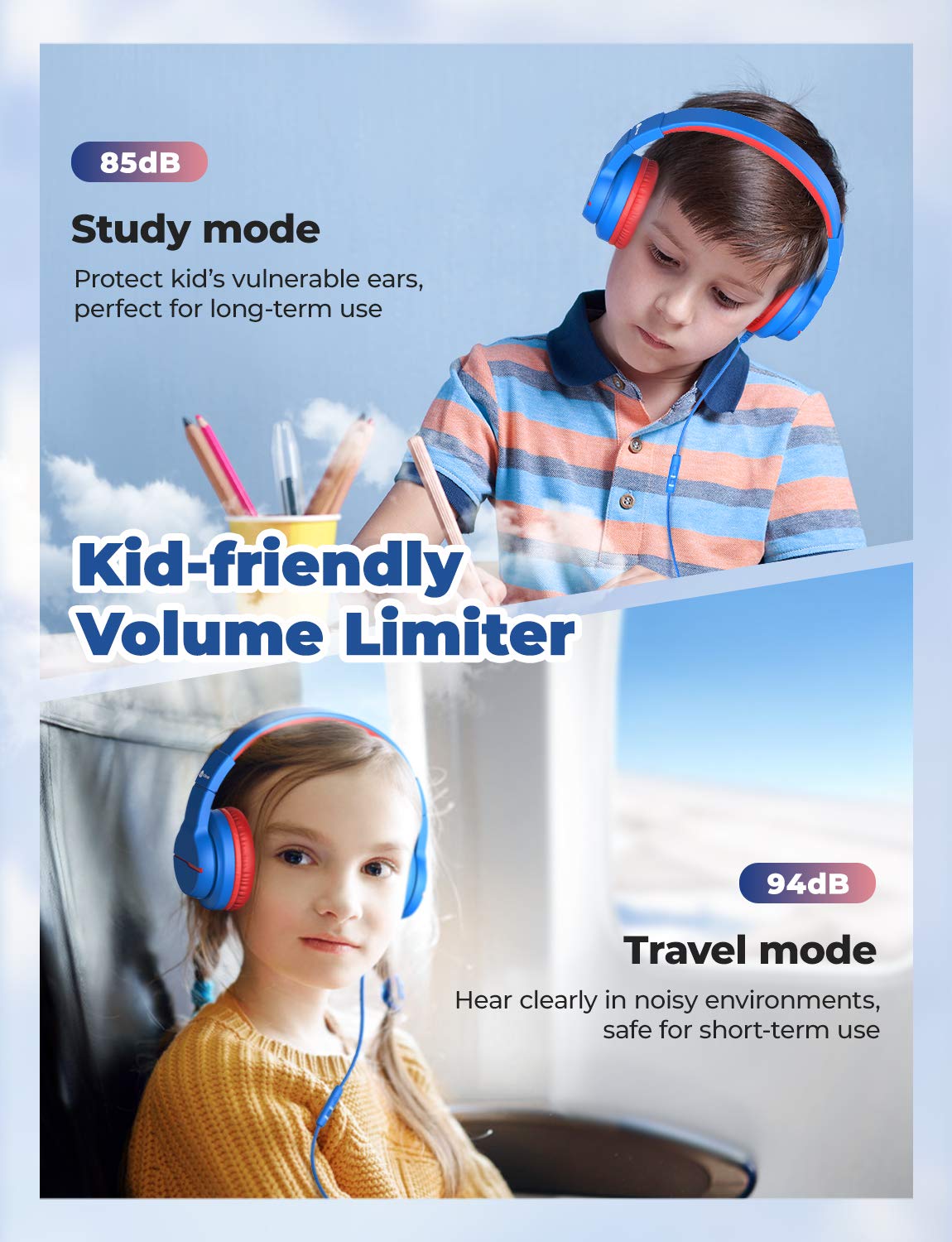 Foto 5 pulgar | Venta Internacional - Auriculares Iclever Funshare Plegables De 3,5 Mm Con Cable Para Niños 85/94d