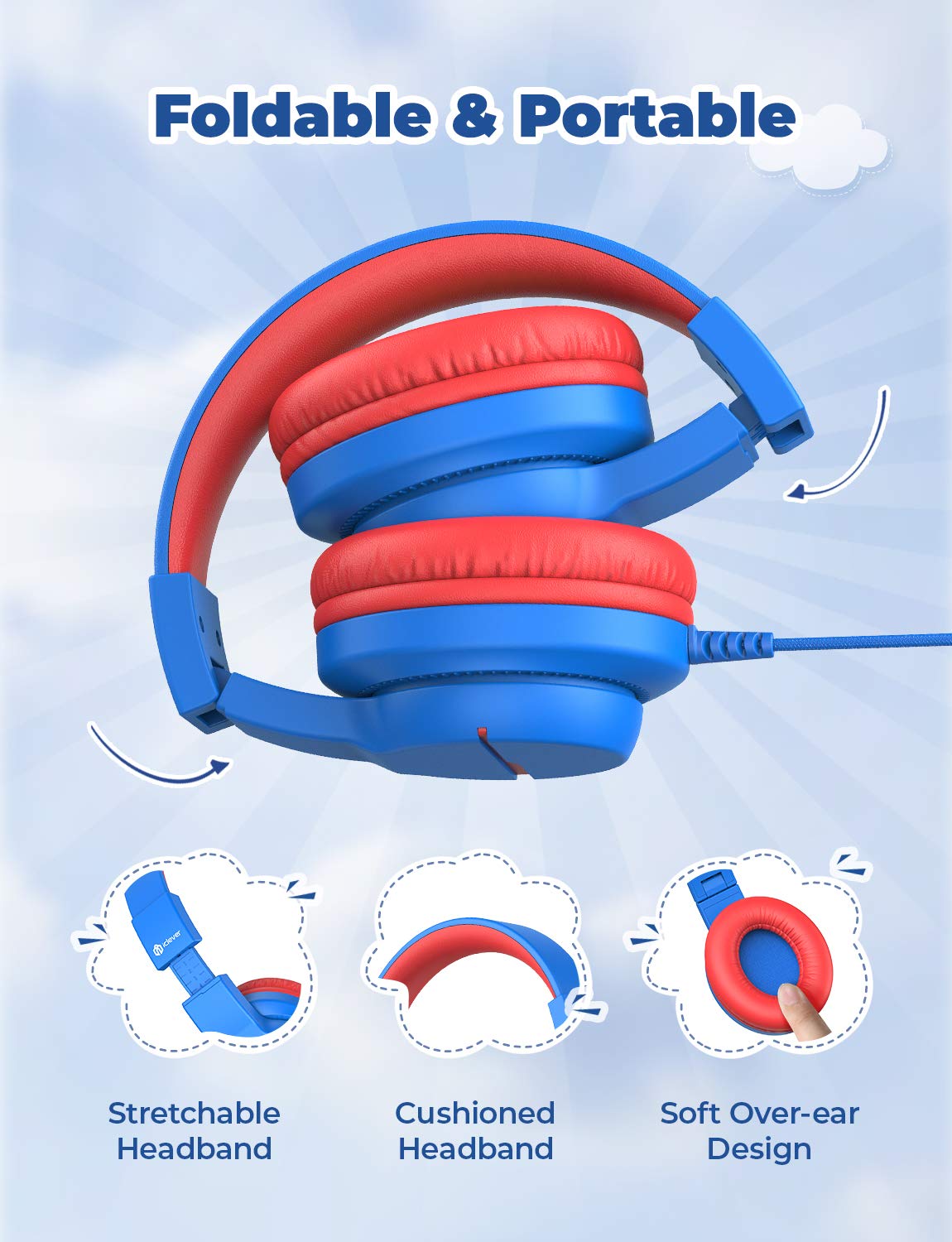 Foto 7 pulgar | Venta Internacional - Auriculares Iclever Funshare Plegables De 3,5 Mm Con Cable Para Niños 85/94d
