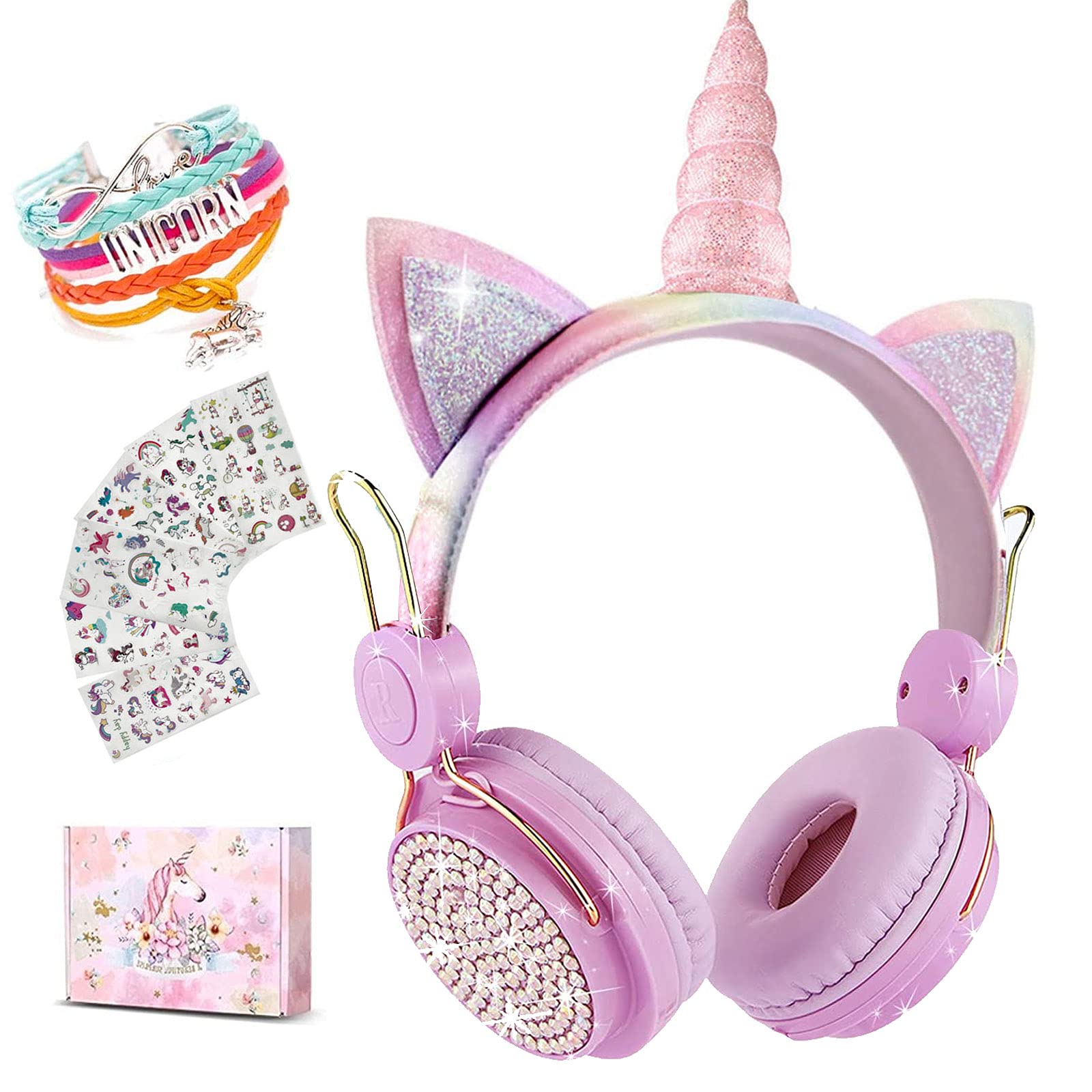 Foto 2 pulgar | Auriculares Inalámbricos Svyhuok Unicorn Cat Ear Kids Pink - Venta Internacional