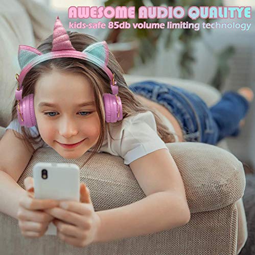 Foto 5 pulgar | Auriculares Inalámbricos Svyhuok Unicorn Cat Ear Kids Pink - Venta Internacional
